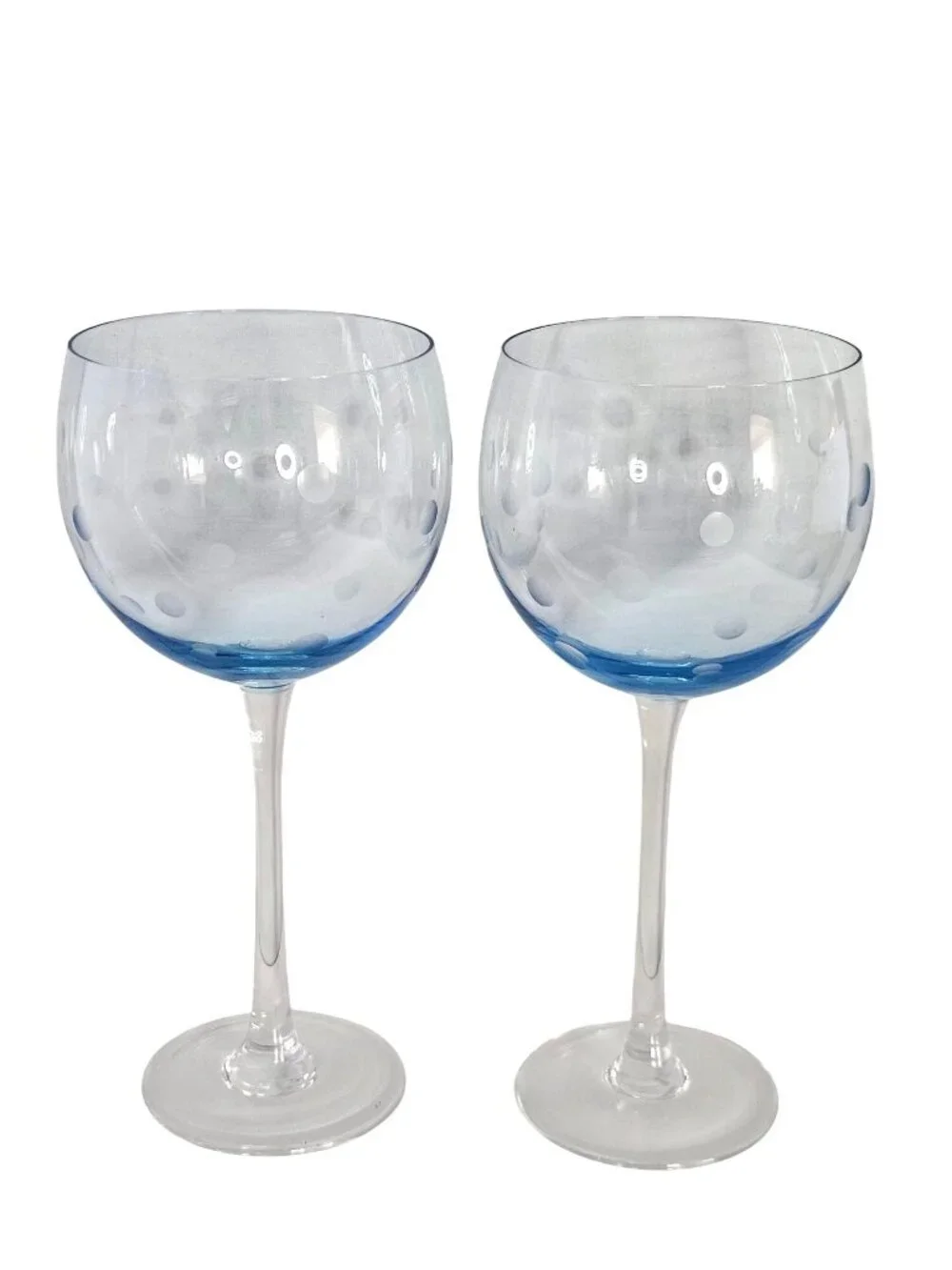 2 Block Glitter Blue Goblet 8.5